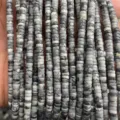 Natural stone grey tube spacer beads 2x4mm loose cylindrical crystal DIY jewelry making supplies - Black Line Howlite