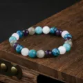 Braccialetto di perle in pietra naturale multicolore accessorio di bigiotteria moda - Mix Gemma Multicolore