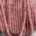 Natural pink crystal tube spacer beads 2x4mm DIY handmade jewelry making crafting supply strands - Strawberry Quartz