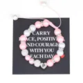 Handmade pink pearl bracelet with stainless steel letter P heart pendant for women daily wear. - Letter P