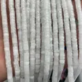 Natural white crystal 2x4mm tube spacer beads for DIY handmade jewelry crafting and beading. - White Stone