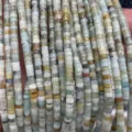 Natural stone 2x4mm cylindrical spacer beads for DIY jewelry making and handmade crafts. - Amazonite