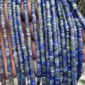 Natural blue lapis lazuli cylinder spacer beads, 2x4mm loose gemstone beads for DIY jewelry making. - Natural Lapis Lazuli