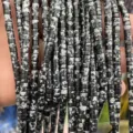 Black and white tube beads spacers for DIY handmade jewelry crafting and bracelet design. - Snowflake