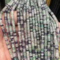 Natural crystal 2x4mm tube spacer beads colorful loose strands for DIY handmade jewelry making. - Fluorite