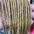 Natural stone cylindrical spacer beads DIY handmade jewelry crafting component color - Yellow Wood Grain Stone