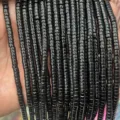 Black 2x4mm tube spacer beads, cylindrical crystal loose beads for DIY handmade jewelry making. - Black Agate