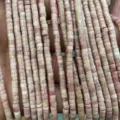 Natural stone tube beads 2x4mm pink cylindrical spacer beads loose beads for DIY jewelry making - Red Wood Grain Stone