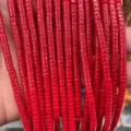 Red tube beads spacer beads DIY handmade jewelry making accessories 2x4mm pack - Red