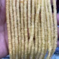 Natural yellow crystal tube spacer beads 2x4mm cylindrical DIY handmade jewelry making strands. - Citrine