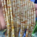 Natural crystal tube spacer beads 2x4mm orange yellow loose beads for DIY jewelry making - 51