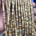 Natural stone tube spacer beads 2x4mm DIY handmade jewelry making crafting component - Picture Jasper