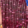 Natural crystal tube beads 2x4mm spacer gemstone DIY jewelry making handmade stringing supply - Dark Red