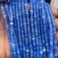 Blue 2x4mm tube crystal spacer beads for DIY jewelry making, beautiful handmade beaded bracelet craft. - 55