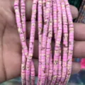 Pink tube spacer beads 2x4mm cylindrical loose beads for DIY handmade jewelry making. - 70
