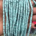 Turquoise style 2x4mm tube bead spacers, blue cylindrical loose beads for DIY jewelry making. - 71