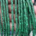 Green cylindrical tube beads loose spacer beads for DIY handmade jewelry bracelet craft. - 77