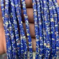 Blue cylindrical spacer beads 2x4mm loose gemstone beads for DIY handmade jewelry making crafts - 80