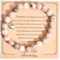 Pulsera de cuentas con colgante de corazón como regalo de cumpleaños elegante para mujer especial. - Estilo 70 Cumpleaños