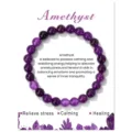 Natürlicher Amethyst Edelstein Perlen Stretch Armband für Damen Heilenergie Schmuck. - Lila Jade