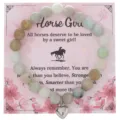 Natural stone beaded bracelet featuring a silver heart charm on a pink floral card. - With Card Pack / Amazonite with Heart