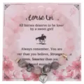 Bracciale di perle in quarzo rosa e agata zebrata con ciondolo a cuore per donne e ragazze. - Con Carta Confezione / Cuore zebrato rosa di quarzo rosa