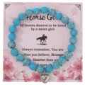 Braccialetto di perline in diaspro imperiale blu con ciondolo a cuore in argento. - Con Carta Confezione / Cuore Blu