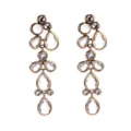 Vintage alloy multi-layer waterdrop rhinestone dangle earrings, elegant retro statement jewelry. - Clear