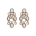 Boucles d'oreilles pendantes vintage or antique ovales en pierre pour les femmes élégantes. - K Blanc/Argent