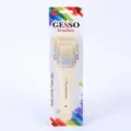 Acrylic gesso brush set 3 pieces bristle paint brushes with wooden handle for art painting. - 3pcs / Natural Wood, Silver & White