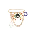Halloween Spinne Geist Brosche Detail Sicherheitsnadel Emaille Schmuck Anstecknadel - Mehrfarbig