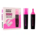 Baoke MP4906 highlighter pen set, black/pink body with resin wide tip for smooth writing. - Peach Pink