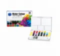 kit de peinture aquarelle solide 24 couleurs avec pinceaux eau fournitures art portable - Paquet De 24 Couleurs