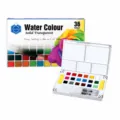 Ensemble de peinture aquarelle solide 36 couleurs avec pinceau à eau kit d'art portable pour débutants - Boîte 36 Couleurs