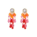 ZA luxury style long acrylic tassel earrings, sparkling crystal and colorful drop beads. - Style B