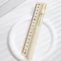 3-in-1 compass ruler stationery set student portable 15cm plastic pencil study supplies - Yellow