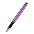 Metal rollerball pen office business signature pen with purple barrel and black grip - 0.5mm / Crystal Purple