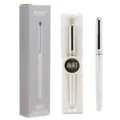 Baoke 0.5mm black gel ink pen with premium gift box set, smooth writing office stationery. - White