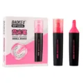 Baoke highlighter pen set with 5.5mm soft resin tip, comfortable grip, and vibrant pink ink. - Cinnabar Red