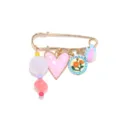 Simpatica spilla cuore fiore smaltato stile spilla da balia accessori gioielli donna - Spilla Fiore Delfino (XZ260601-0954) / Multicolore