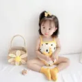 Cute infant baby girl cotton camisole romper summer yellow cute design detail view - 80cm / Beige