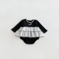 Infant baby girl long sleeve bodysuit with polka dot mesh tutu skirt and cute bowknot. - 73cm / Long Sleeve