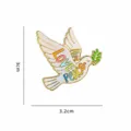 Vintage peace dove enamel pin brooch, cute backpack badge accessory for everyday wear. - 3.2x3.0cm / Dove With Letters Style (A15-5-461)