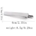 Pince à cravate minimaliste en métal pour homme costume d'affaires accessoire 6cm 8.5g - Argent Poli