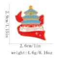 Chinese style metal brooch enamel pin patriotic backpack accessory 2.9x2.6cm design - C3610-2