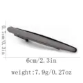 Pince à cravate élégante en métal gunmetal 6cm longueur accessoire formel d'affaires - Gris Métal Poli