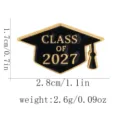 Abschlusskappe Emaillierte Anstecknadel 2027 Klasse Metall Abzeichen Geschenk 2,8cm - C3607-3