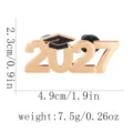 2027 Doktorhut Metall Brosche Gold Farbe Abschlussfeier Gedenkgeschenk Abzeichen Stil - C3623-3