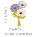 Europese stijl bloem metaal emaille broche, schattige mode kleding accessoire badge voor dames. - Multicolor Bloemen (C3597-1)