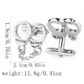 Boutons de manchette en forme de menottes argentées pour homme chemise accessoire 1.9x2.1cm - Style Menottes (P1173-2) / Argent